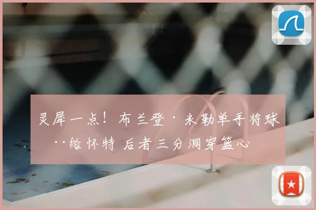 灵犀一点！布兰登·米勒单手将球拨给怀特 后者三分洞穿篮心